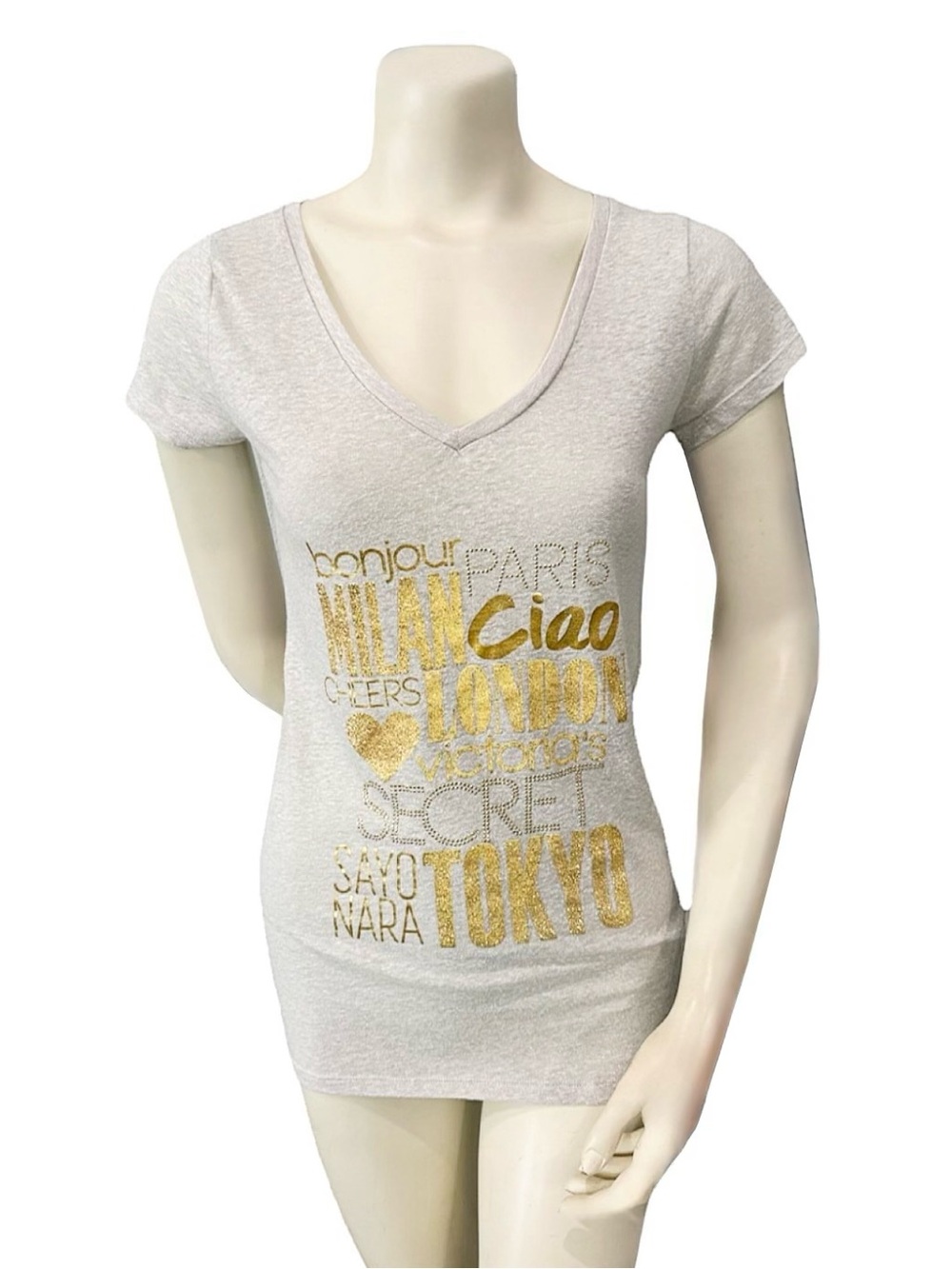 Victoria’s Secret Supermodel Essentials Gold Graphic Tee M